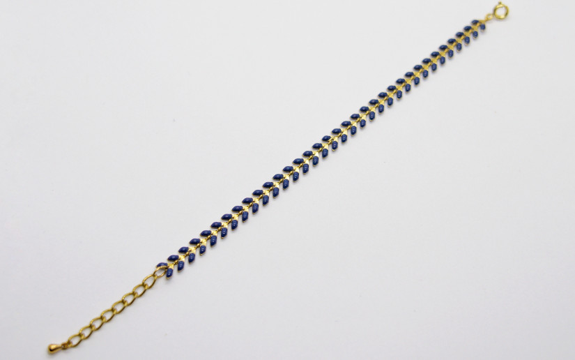 Dunkelblaues Chevron Armband