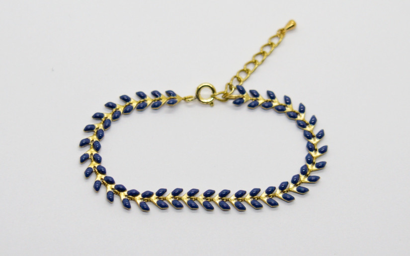 Dunkelblaues Chevron Armband