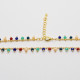 Goldene Fusskette mit farbigen Glas-Perlen