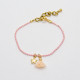 Rosa kleines Armband mit Sternchen und Baumwoll-Quaste