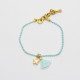 Hellblaues grosses Armband mit Sternchen und Baumwoll-Quaste