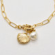 Goldene Armkette mit Muschel und Perle