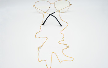 Goldene Brillenkette mit Süsswasser Perle