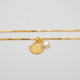 Goldene Halskette mit goldener Muschel und Süsswasser Perle