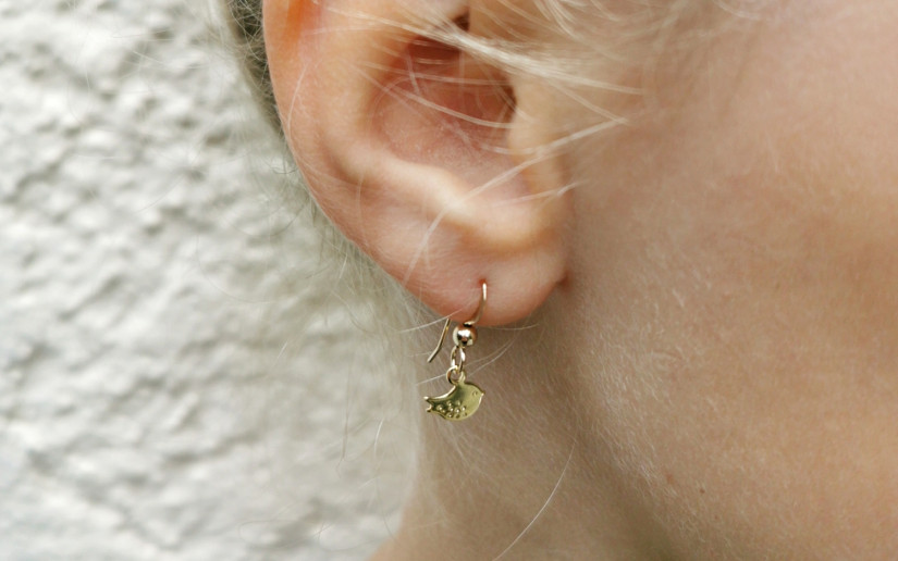 Schlichte kleine Ohrringe mit Vögelchen